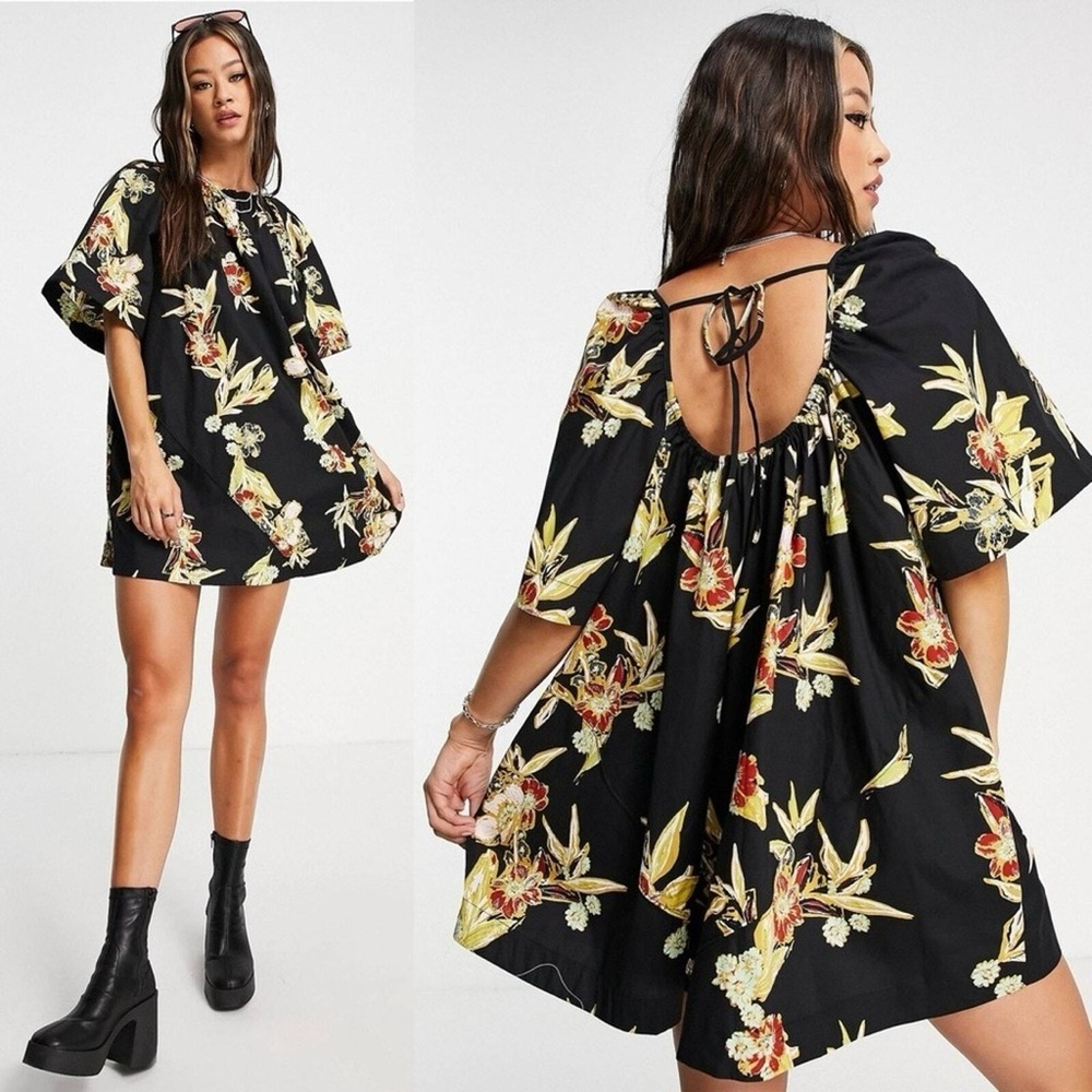 Free People Jodie Floral Cotton Tunic Dress